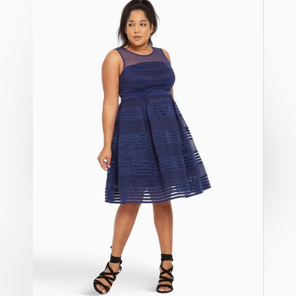 TORRID Elastic Striped Skater Dress
